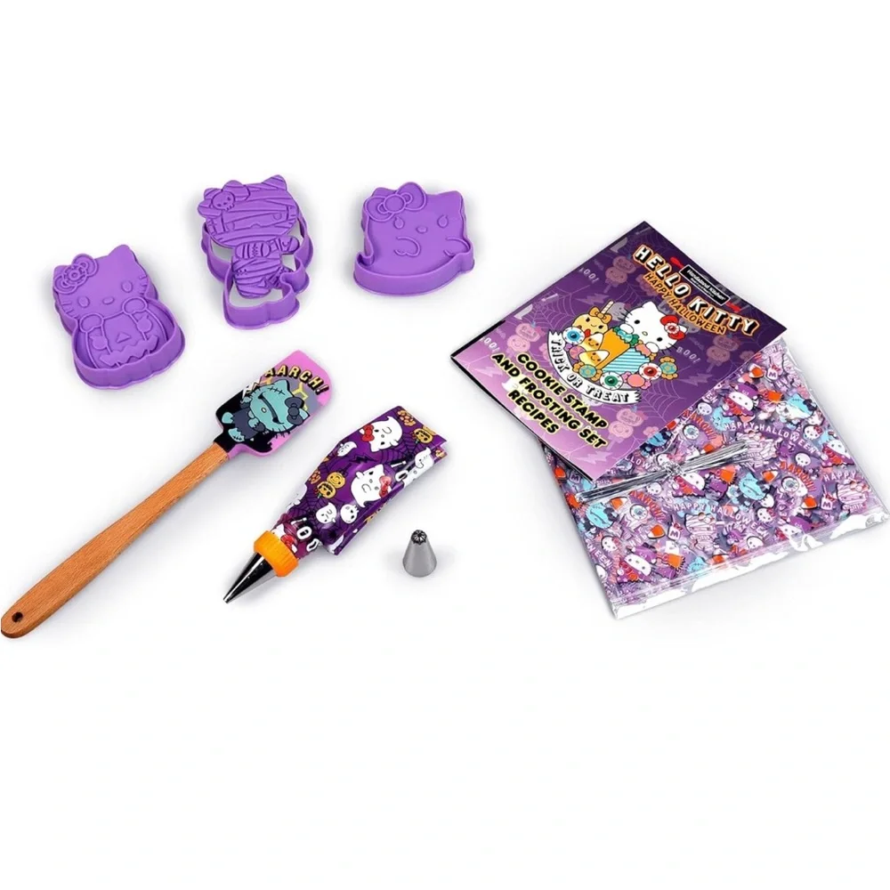 NWT Sanrio 50pc Hello Kitty Halloween Cookie Stamp and Frosting Set